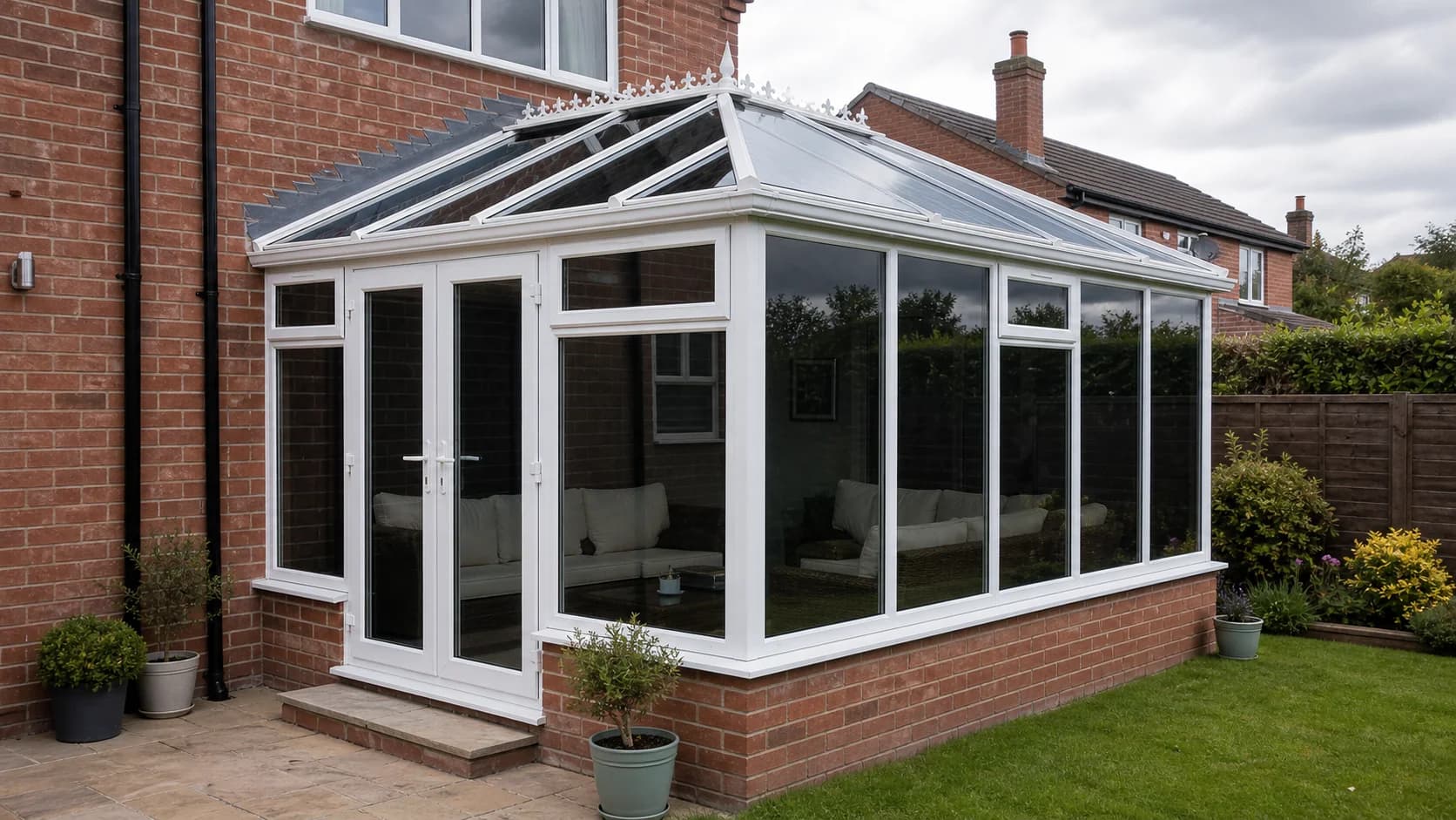 UK conservatory with solar control window film