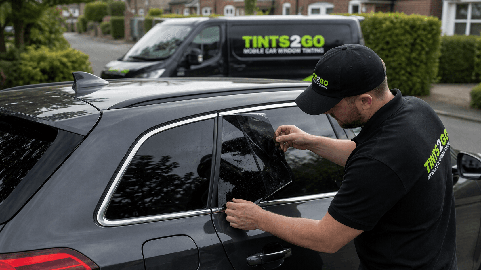 Tints2go branded mobile window tinting vehicle detail